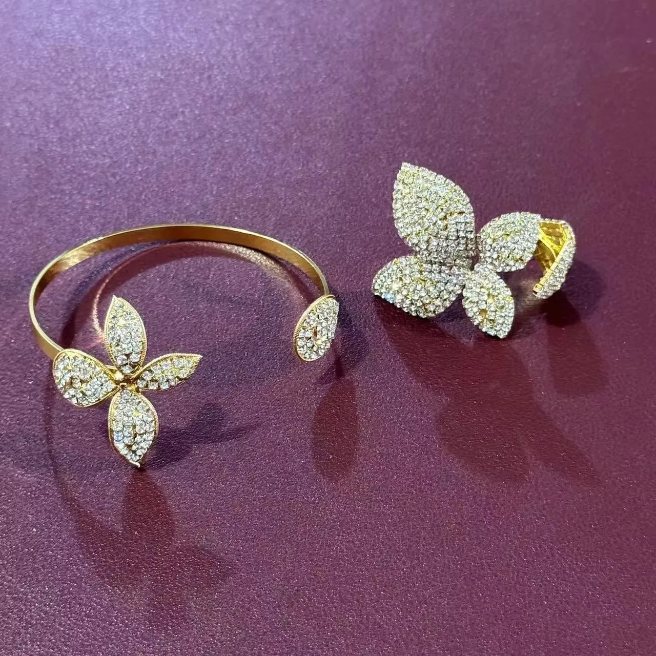 A brand new and sparkling butterfly tennis ankle, the perfect jewelry for summer beach brides' wedding parties view 4