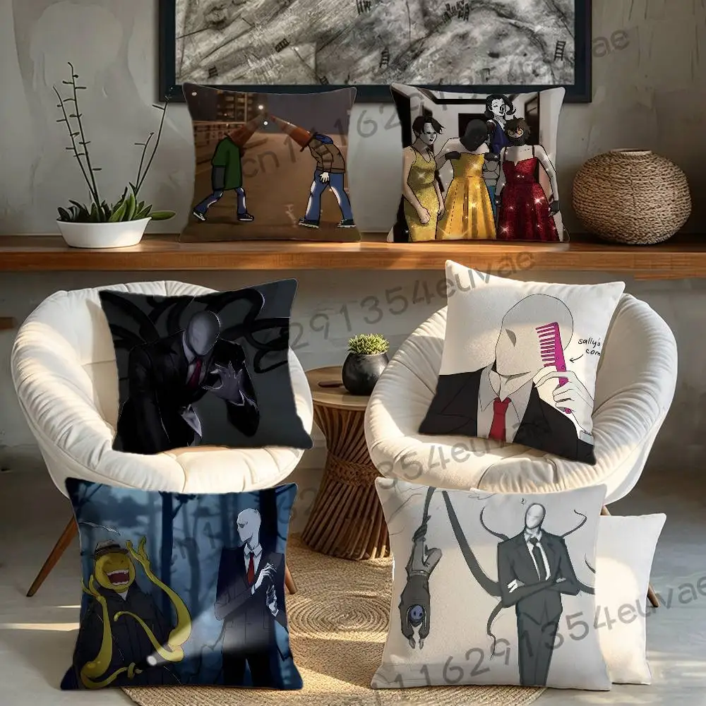 S-Slenderman C-Creepypasta Pillow Cushion Cover Pillowcase Living Room Sofa Home Decor Customized Cartoon