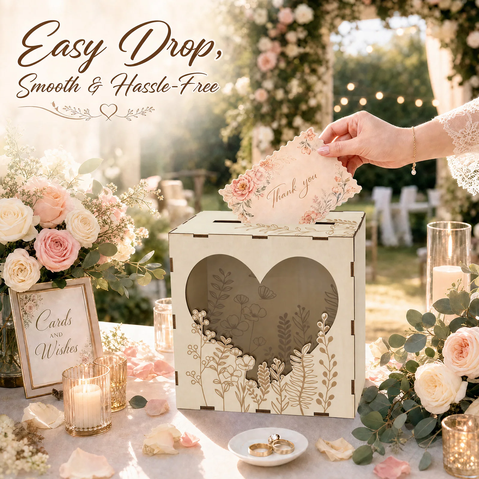 صندوق بطاقات الزفاف الخشبي مع - مراجعة Wedding Card Box وسعره
