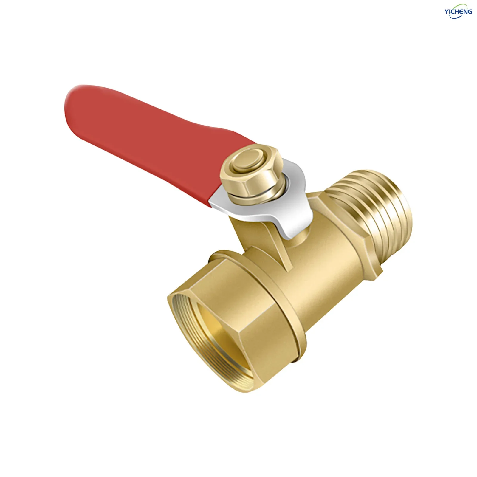 YICHENG PNEUMATIC Brass Red handle ball valve with Internal and external threads 1/4