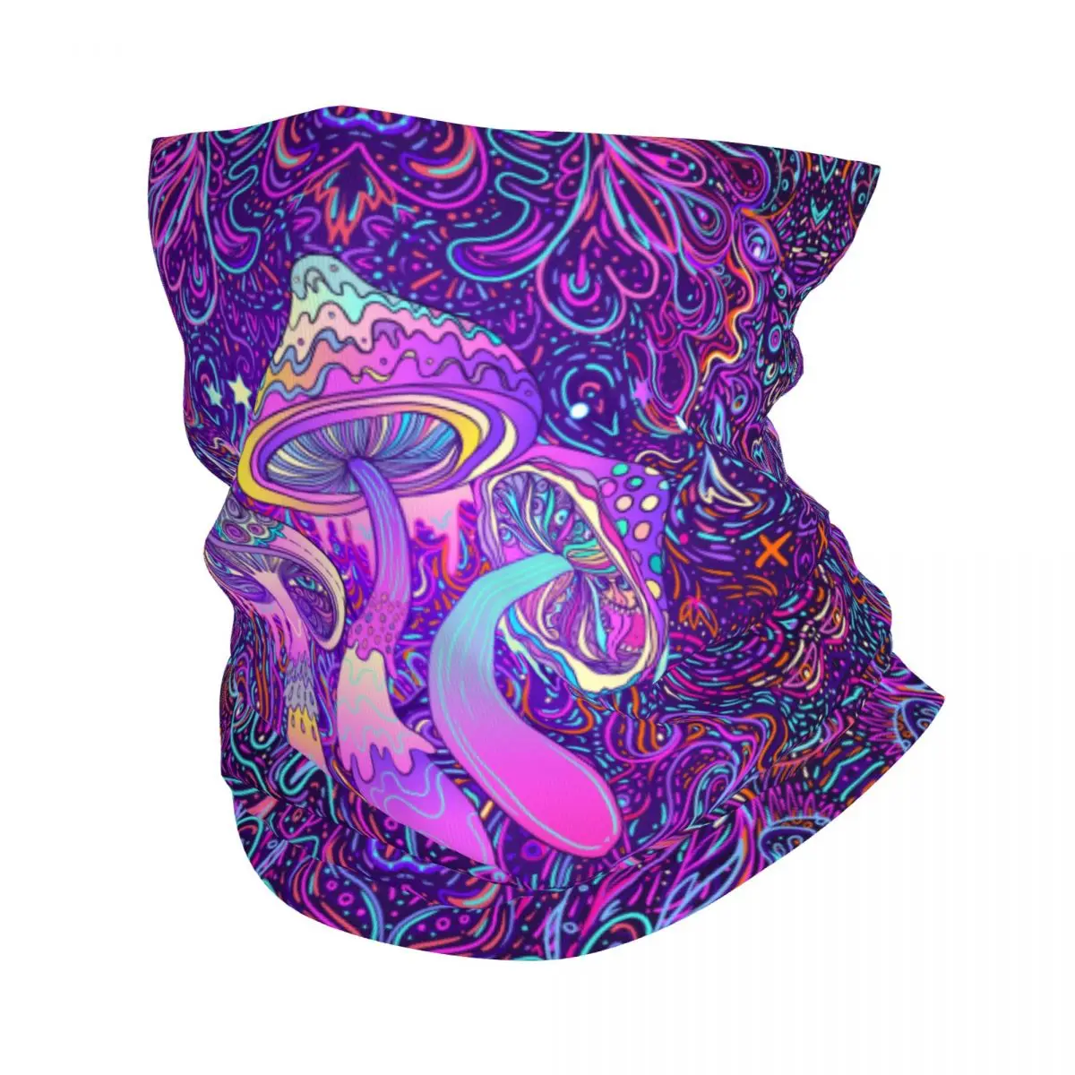 Psychedelic Mushroom Trippy Bandana Neck Cover Printed Shrooms Balaclavas Mask Scarf Multi-use Headwear Riding for Men Women