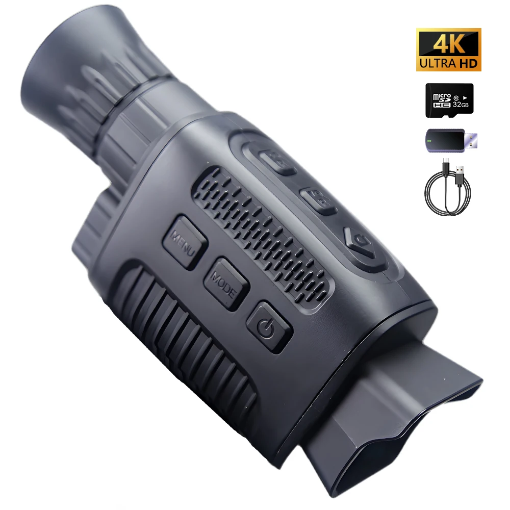 

Портативный мини-монокуляр ночного видения 4K 36MP NV1000 с экраном для кемпинга, охоты, наблюдения на открытом воздухе, перезаряжаемый монокуляр