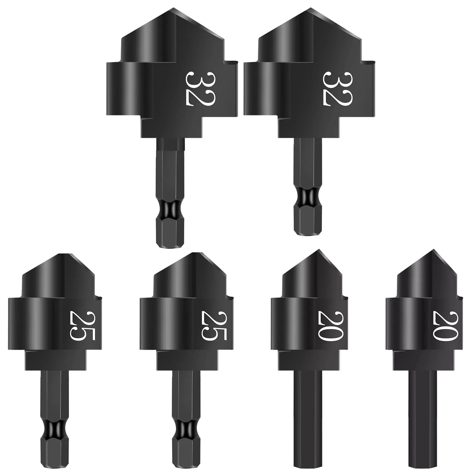 6Pcs/Set PPR Lifting Stepped Drill Bit Reamer Drill For Water Pipe 20mm/25mm/32mm Water Pipe Tube Repair Drill Connection Tools