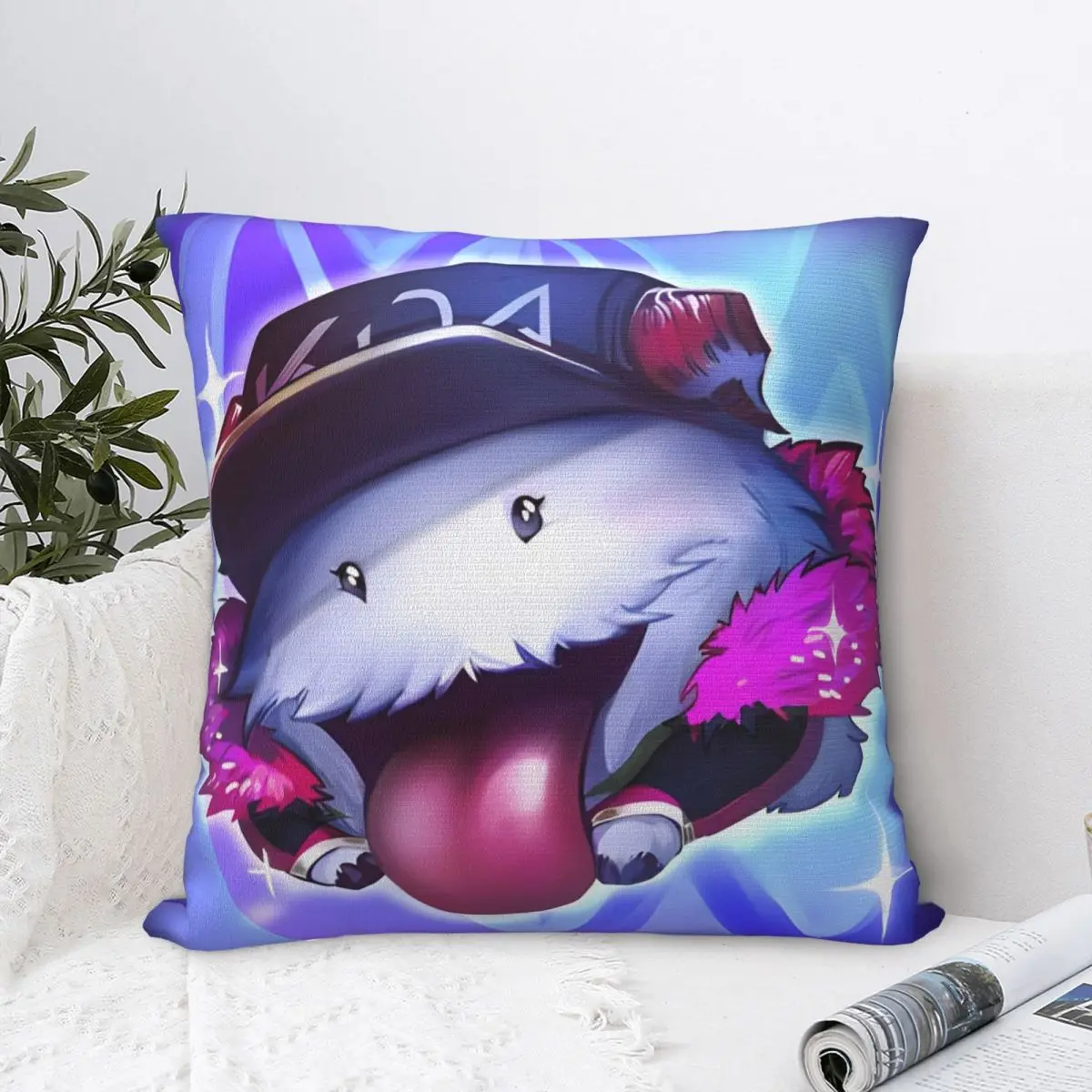 KDA Poro Pillow Cases League Battle Game Legends Cushion Covers Vintage Polyester Decor Pillowcase for Sofa 45*45cm