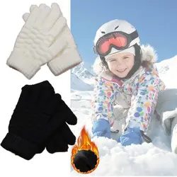 Guanti per bambini da neve invernali guanti per dita intere guanti caldi per ragazzi e ragazze guanti lavorati a maglia addensati scaldamani