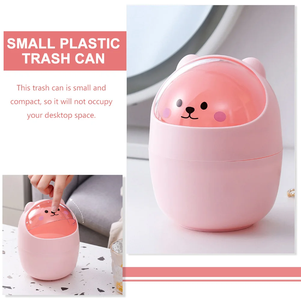 

2 Pcs Bedside Trash Can Garbage for Bedroom Trashcans Waste Basket Cute Desktop Small Bin