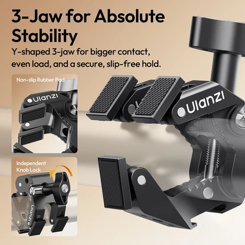 Imagen 2 del producto Kit de brazo mágico Ulanzi CO78 Super Clamp con rotación de 360° °   Cabezal de bola doble con tornillo de 1/4 y soporte de zapata fría para accesorios de cámara DSLR y fotografía de estudio