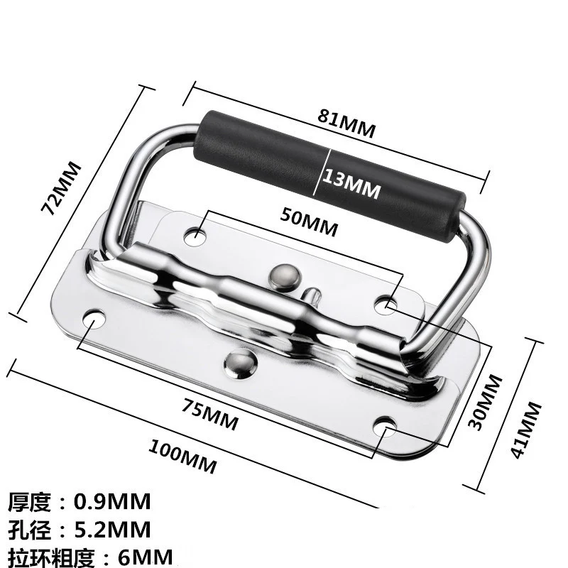 

Spring Handle Folding Handle Tool Box Movable Ring Furniture Handle Industrial Equipment Cabinet Handle Activity Knobs Black