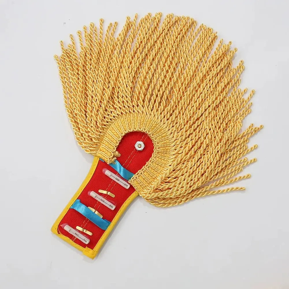 1Pair Multipurpose Shoulder Pad Epaulettes Colorful Brooch Board Tassel Fringe Epaulets With Buckle Jackets Overcoats Epaulett