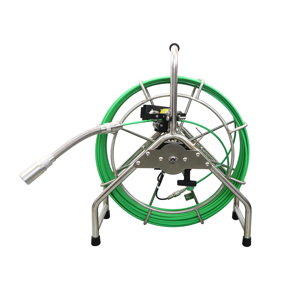 Pipeline Sewer Drain Inspection Endoscope φ40mm 512hz Self Leveling HD Pipe Camera φ7mm Cable DVR Meter Counter 10.1 Screen