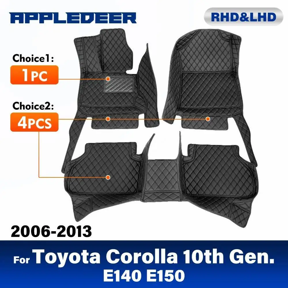 

Автомобильные коврики для Toyota Corolla 10-го поколения E140 E150 2006 2007 2008 2009 10 11 12 13 Пользовательские автомобильные подушечки для ног Аксессуары для интерьера