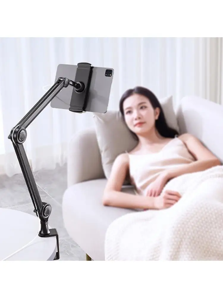  Bedside Tablets Holder Aluminum Clamp Arm Stand for Desk or Side Table