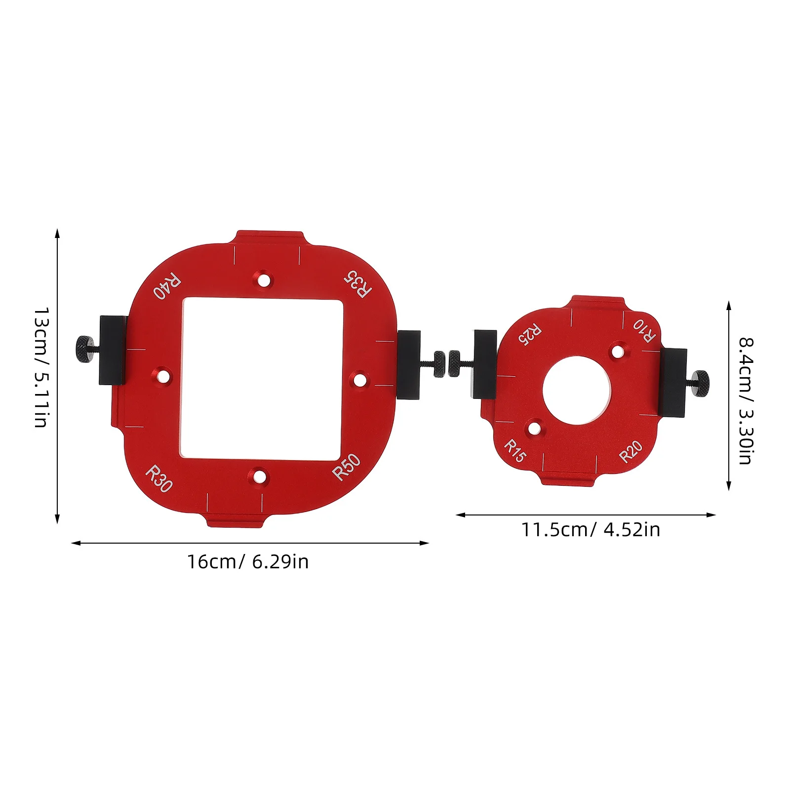 2 Stuks Houtbewerking Ronde Hoek Sjabloon 5Mm 8Mm Radius Router Jig Voor Diy Meubels Kast Arc Hoek tool Router
