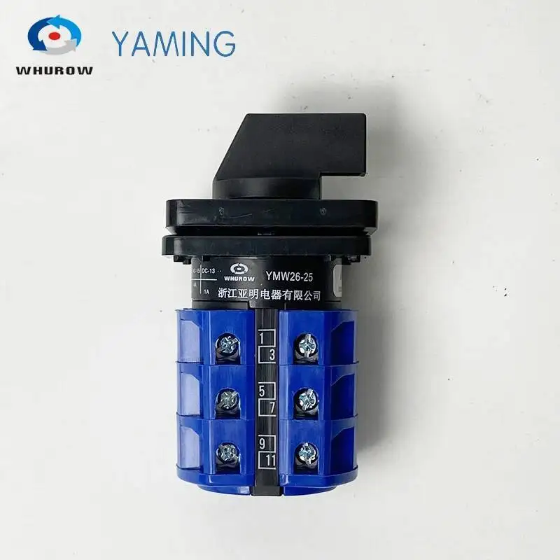 LW26-25A تبديل كام دوار التبديل ثلاثة مواضع 690 فولت 3 أقطاب 12 محطات دليل محدد الاتصال الفضي YMW26-25/3