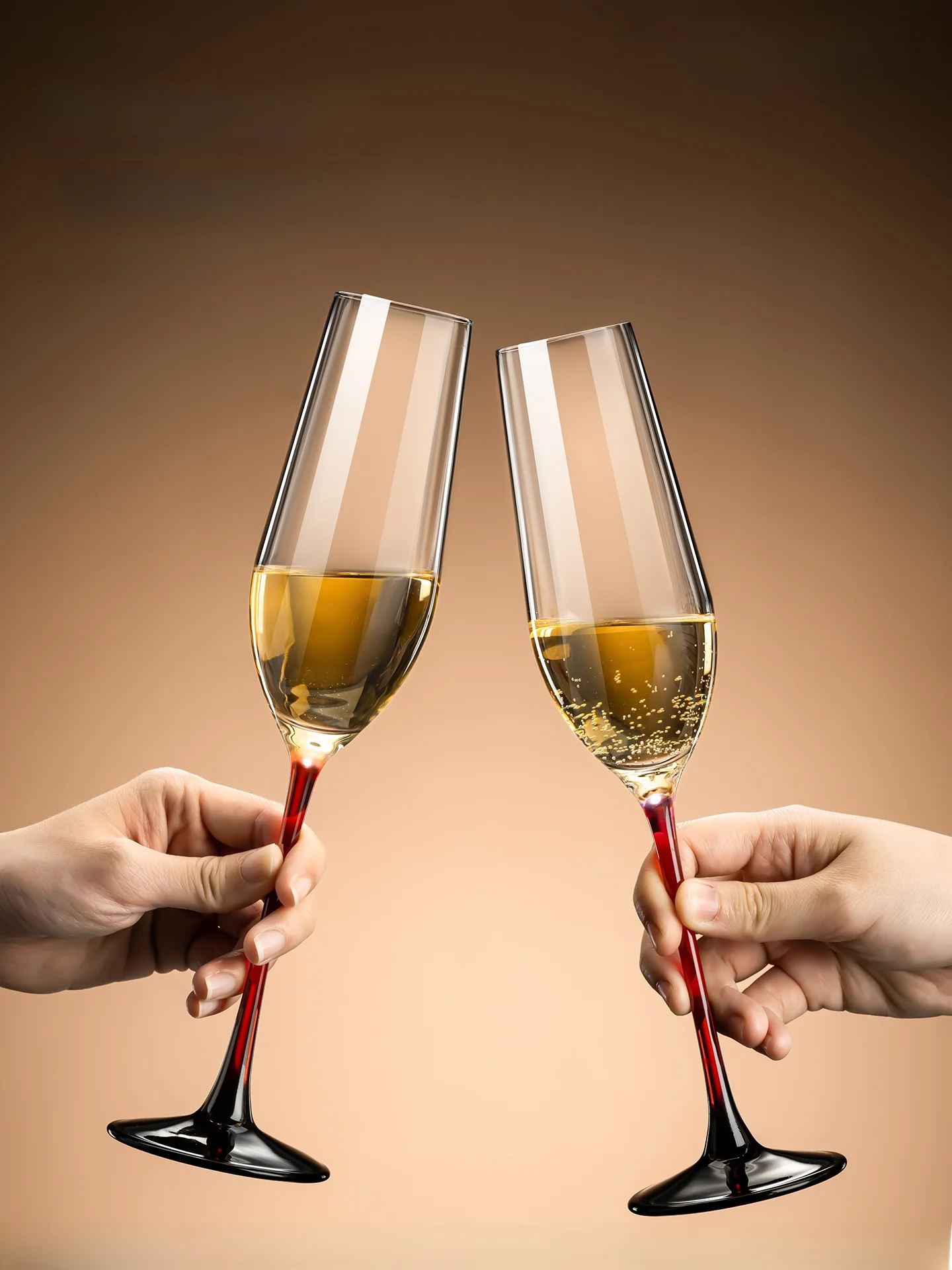 Juego de Dos Copas de Champán de Cristal de Alto Valor Estético para Uso Doméstico, Copas para Vino Dulce, Vino Espumoso y Vino Blanco