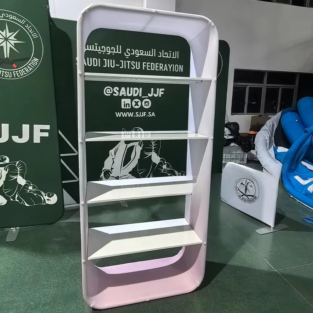 Cabina de exposición de exposición de tamaño personalizado, soporte de exhibición de fondo de exhibición de fácil instalación