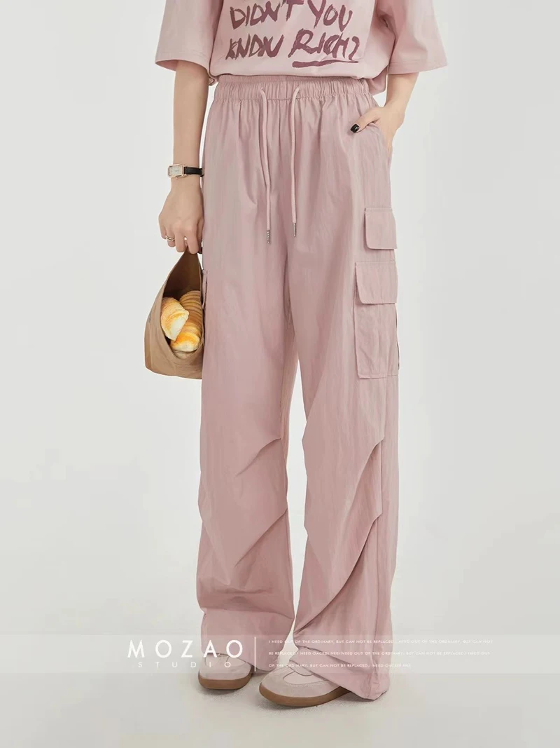 Cargohose für Damen und Mädchen, Winter, Nylon, mit Fleece gefüttert, gepolstert, beliebt, winddicht, Anti-Kälte, warm, Streetwear, Highstreet