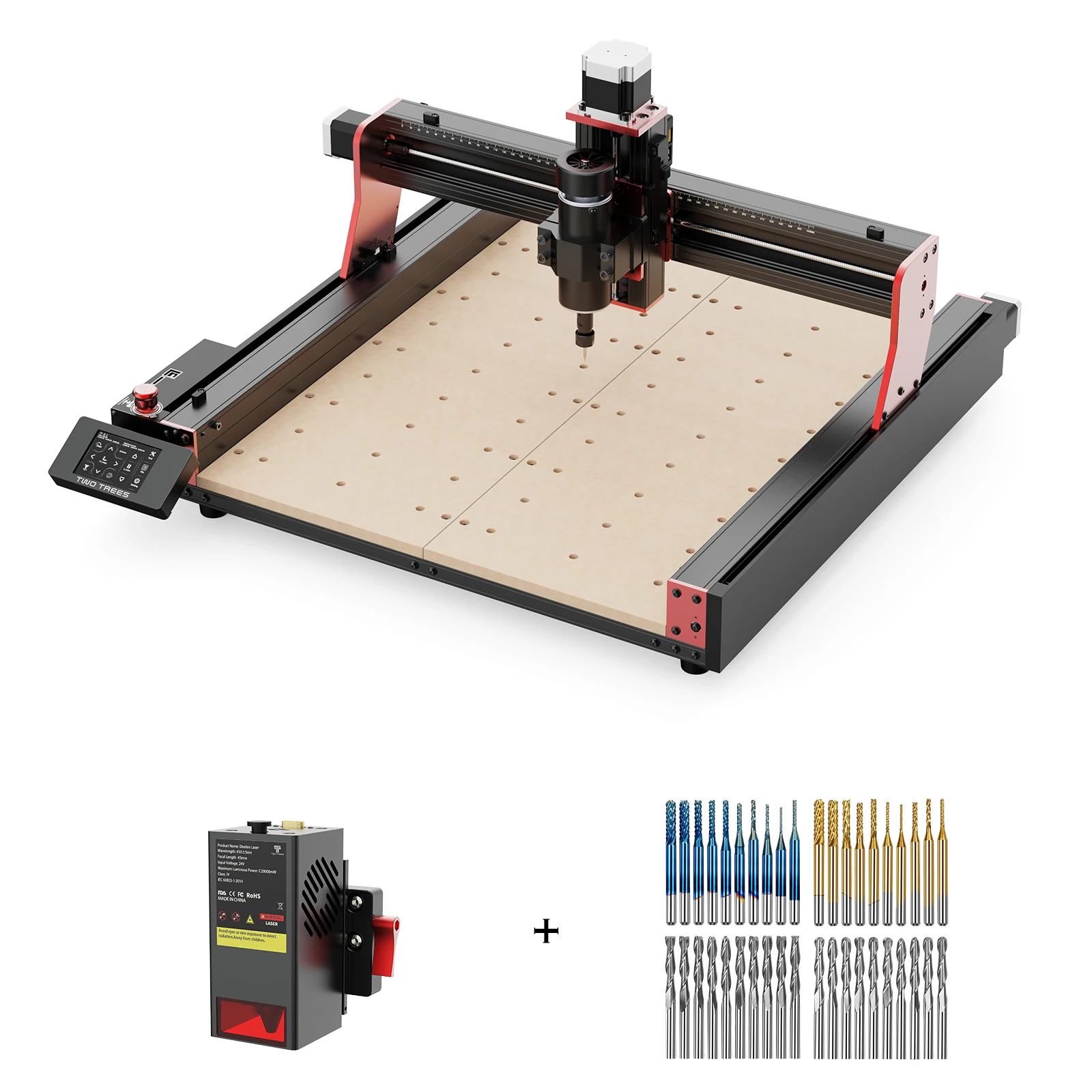 Shenzhen Factory TTC450 Pro 3 4 Axis Cnc Self Assembly 3d Conversion Kit For Milling With 20W Laser Cutter Drill Bits