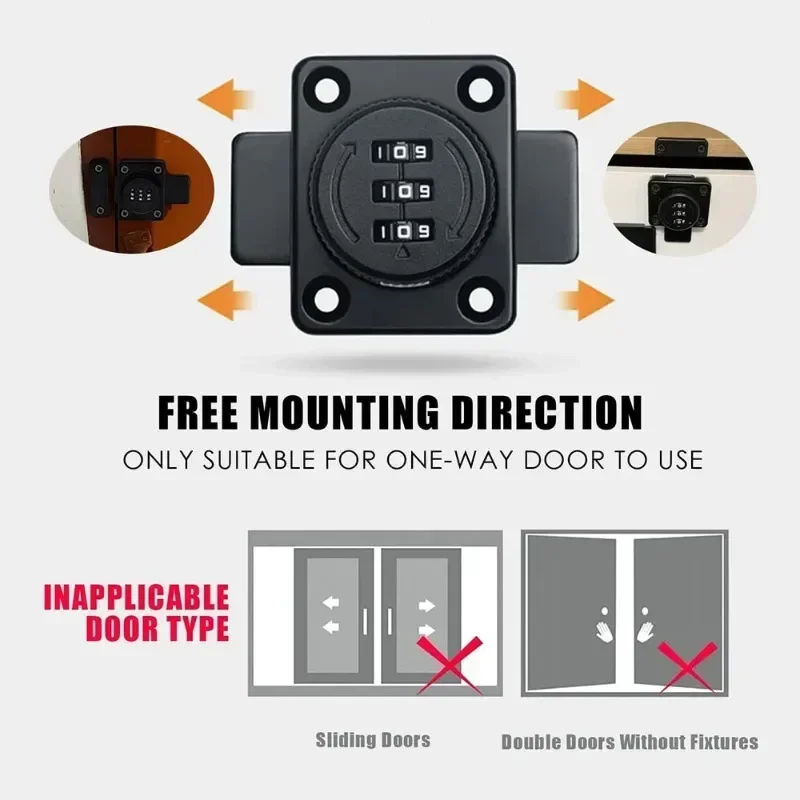 Easy To Install Combination Password Keyless Safe Wardrobe Lock Suitable for Wardrobe Office Small Door Drawer Hardware Lock