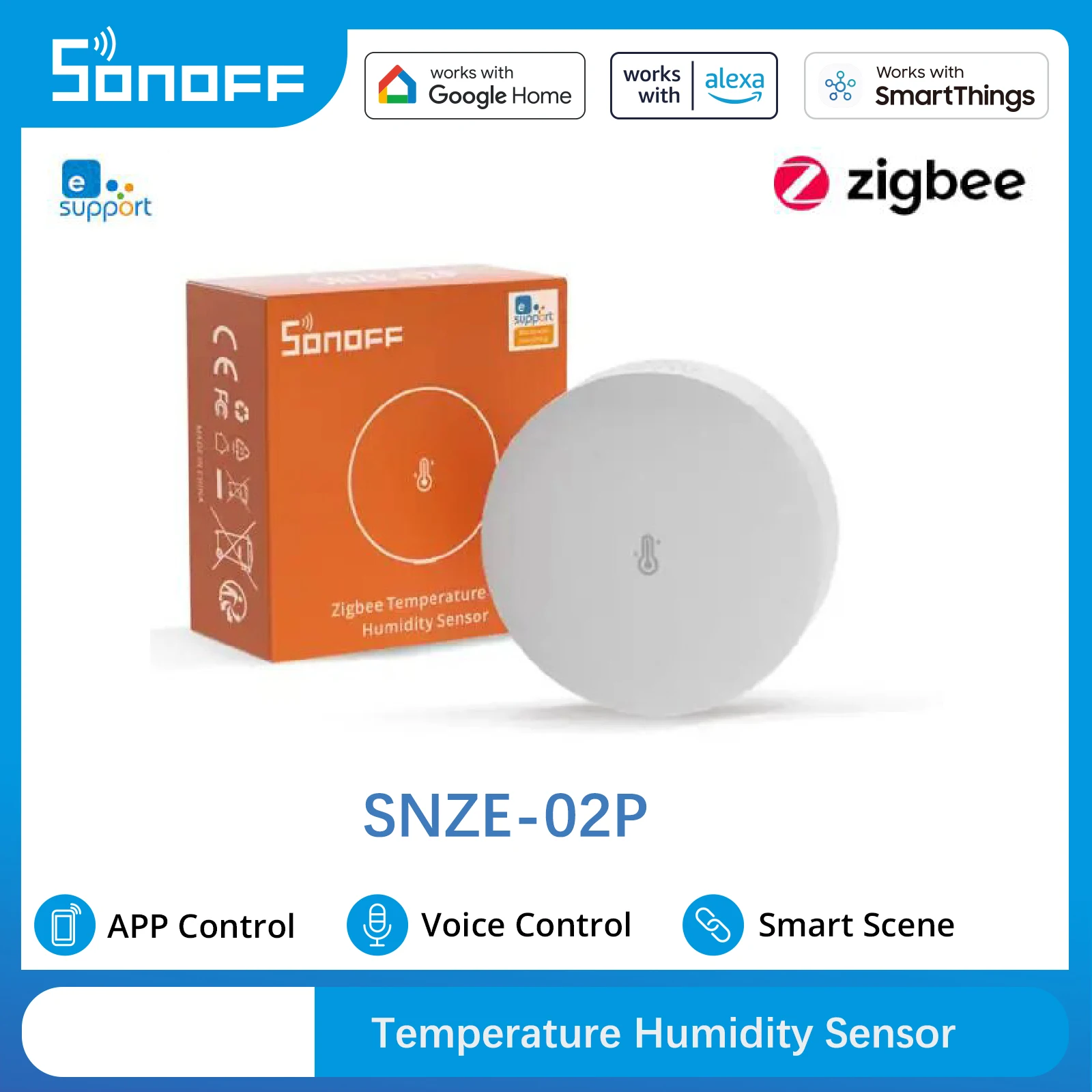 

SONOFF SNZB 02P eWeLink Гаджеты для умного дома ZigBee Датчик температуры Детектор влажности Термометр Alexa Google Assistant Яндекс