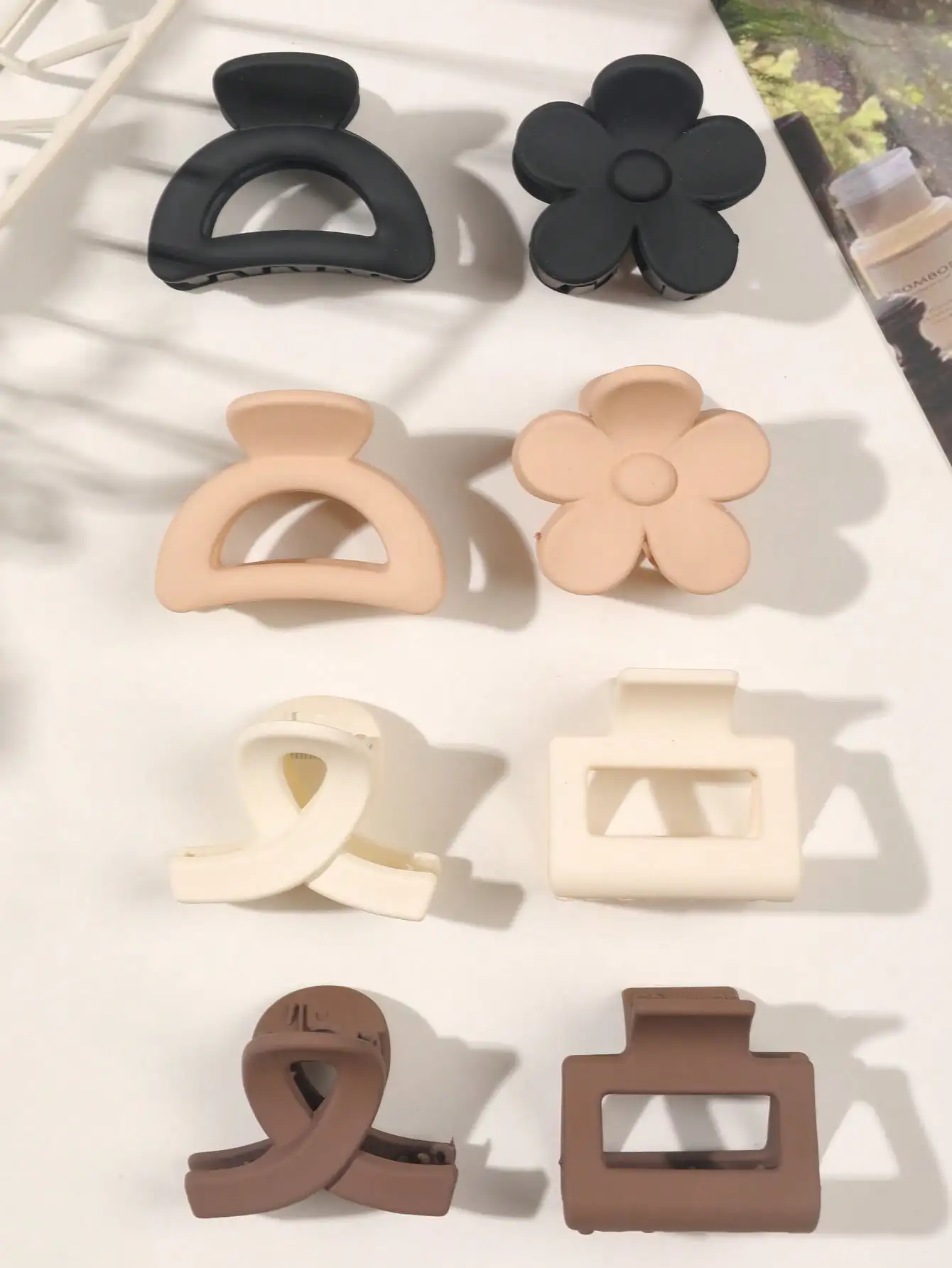 8 Stück matte kleine Blumen-Haarspangen, 6,5 cm, quadratische Haarklammern für Frauen und Mädchen, dünnes Haar, einfache 3,8 cm rechteckige Haar-Accessoires – Detail 17