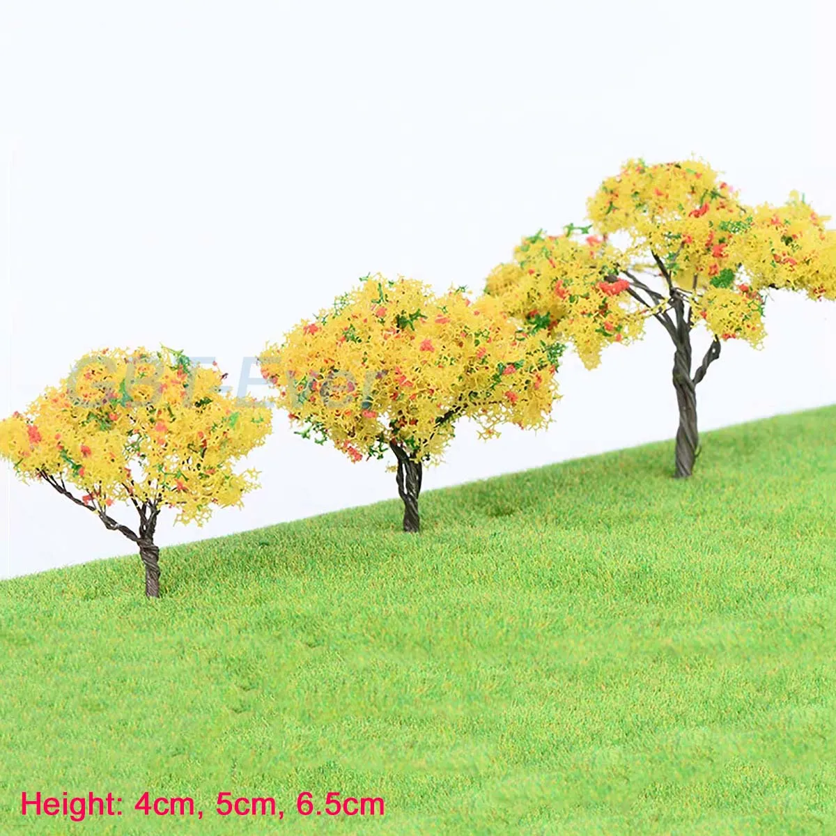 2/5Pcs Miniature Simulation Plant Decor Accessories Ginkgo Tree Models Garden Park Train Railroad Farm Scenery Landscape Decor