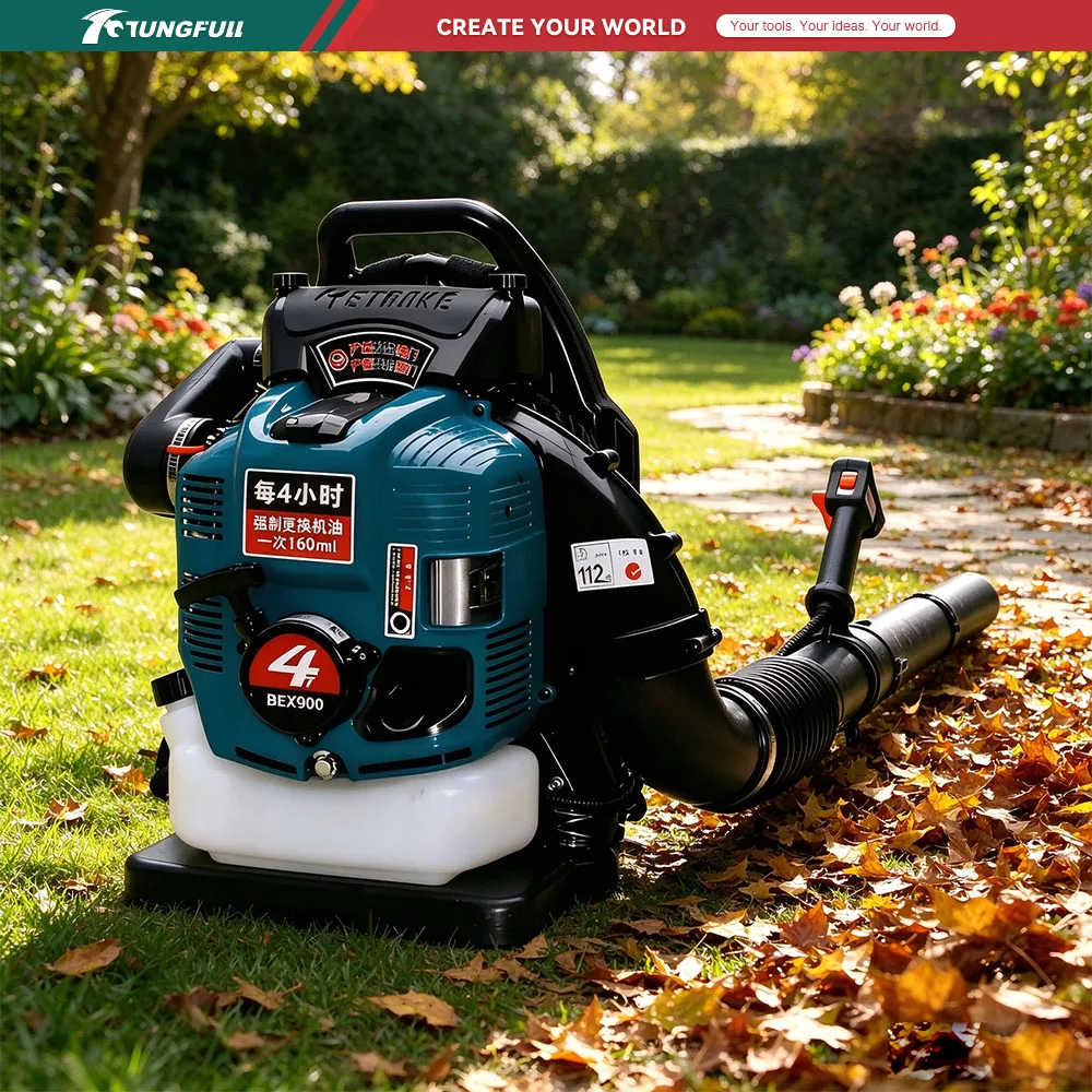 4 Stroke 75.6CC Gaso-line Backpack Leaf Blower BBX9900 Powerful Gas Air Blower For Yard Garden Lawn Street Dust Leaf Cleaning