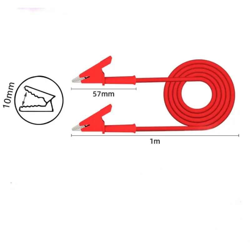 Cavo di prova con doppia clip a coccodrillo Cavo da 1 m Clip a coccodrillo per carichi pesanti Cavo HVAC con diametro di apertura di 15 cm 1000 V/15 A