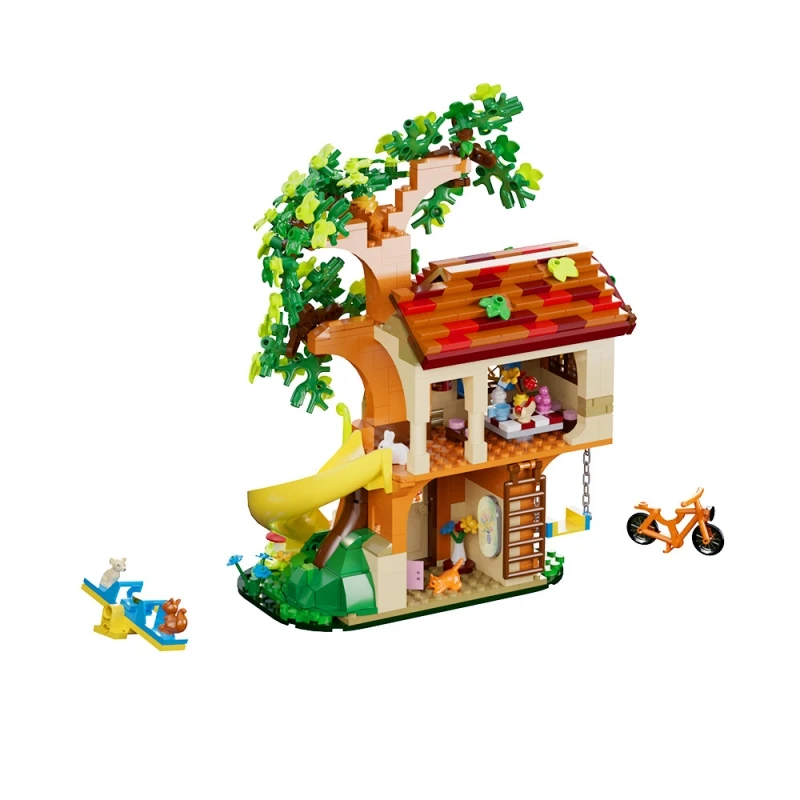 MOC Forest Tree House Blocks Building House Tree Bike Bird Model Architecture DIY Bricks Cherry Toy For Kids Adult Gift