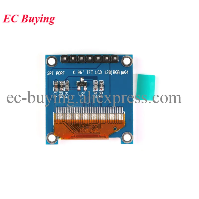 Módulo lcd tft de 0.96 polegadas 12864 128x64 0.96 "tela de exibição led colorida interface paralela/serial driver st7735 3.3v 7 pinos