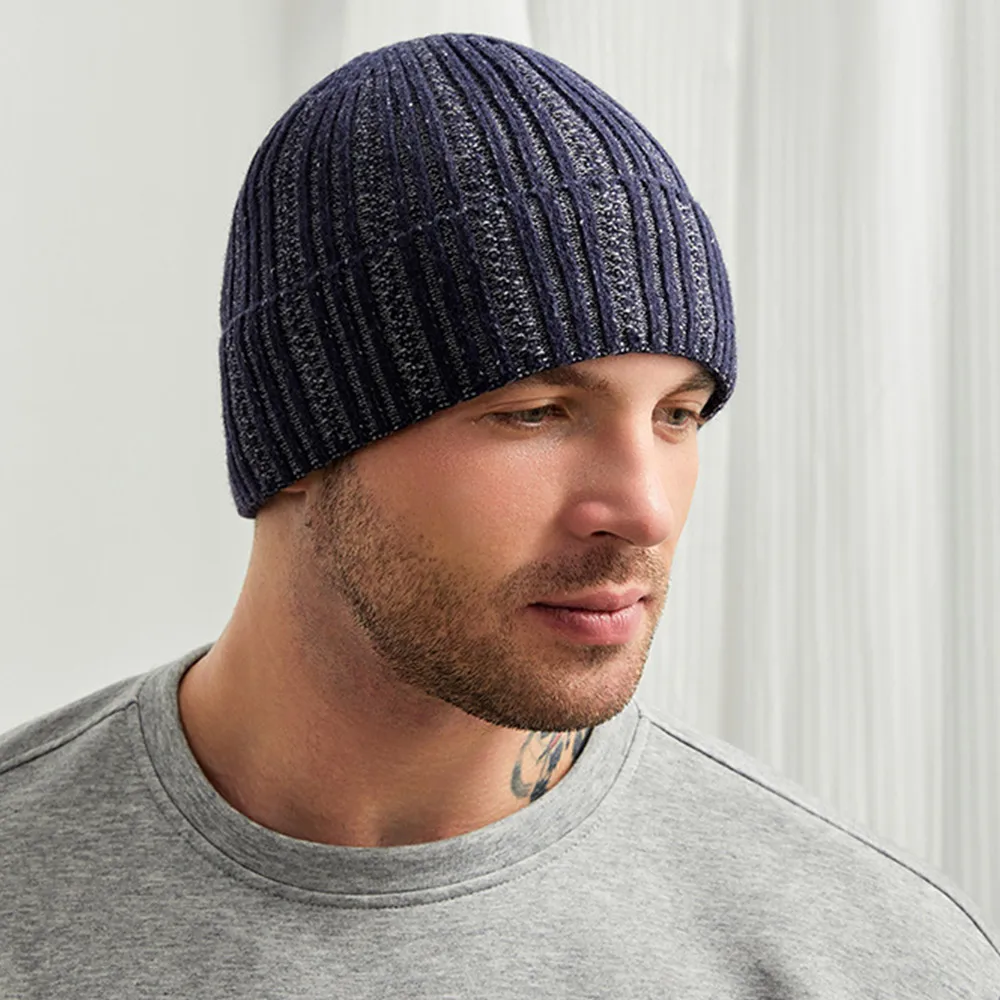 New Winter Men Knitted Hat Warm Windproof Knitted Beanies Comforable Soft Casual Cap Outdoor Riding