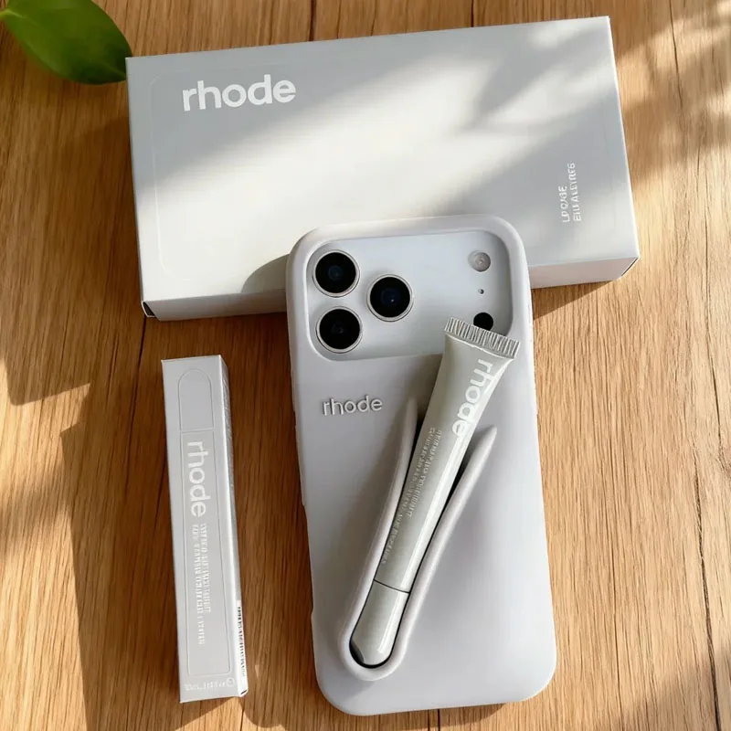 아이폰 15 16 14 13 12 11 프로 맥스 플러스 17 에어용 박스와 립스틱이 포함된 폰 케이스 립 글로스 휴대용 소프트 실리콘 충격 방지