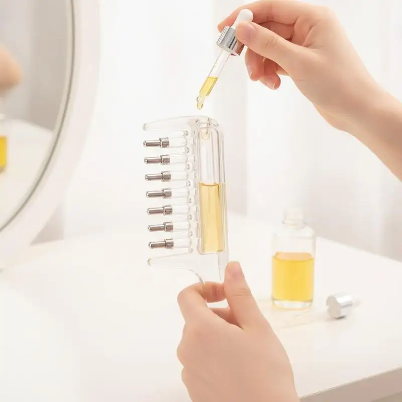 Scalp Massage Comb With Serum Reservoir, Hair Growth Stimulating Comb, Essential Oil Liquid Dispensing Comb for Daily Scalp Care