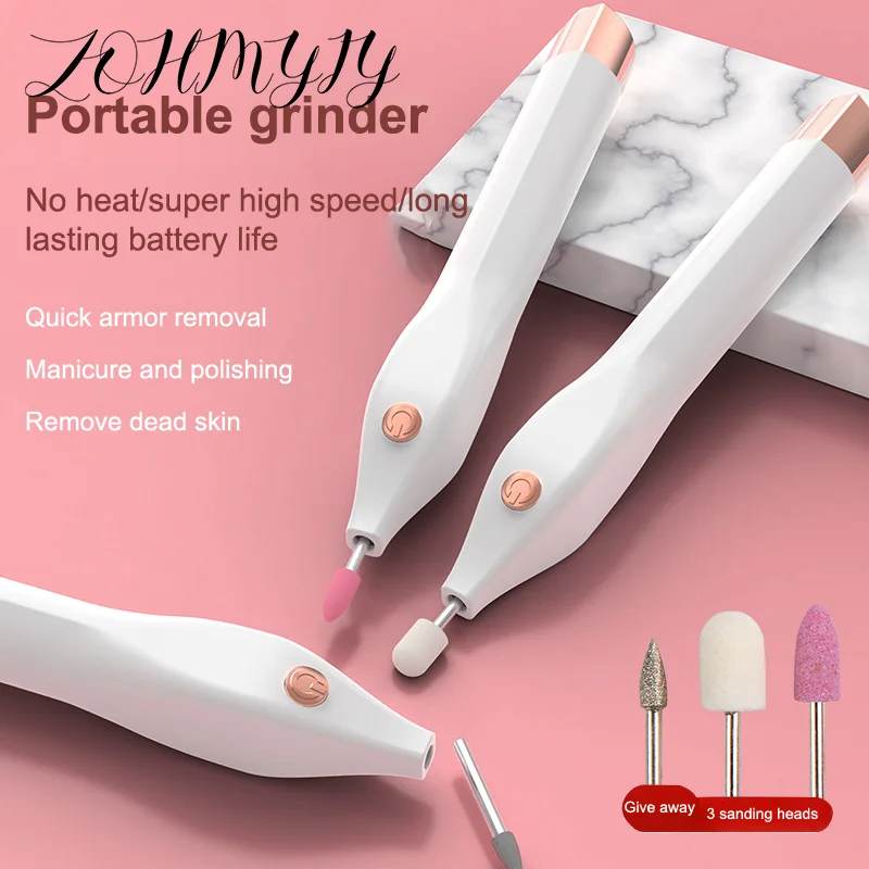 Electric Nail Polish Drill Machine Portable Mini Electric Manicure Art Pen Tools For Gel Remover