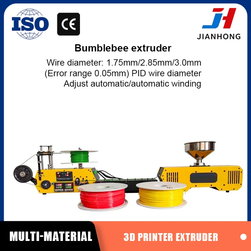 JH HT400 Desktop Bumblebee Extruder for 3DPrinting Filament Automatic Wire Diameter Control Winding for PLA-CF PETG-CF PACrusher
