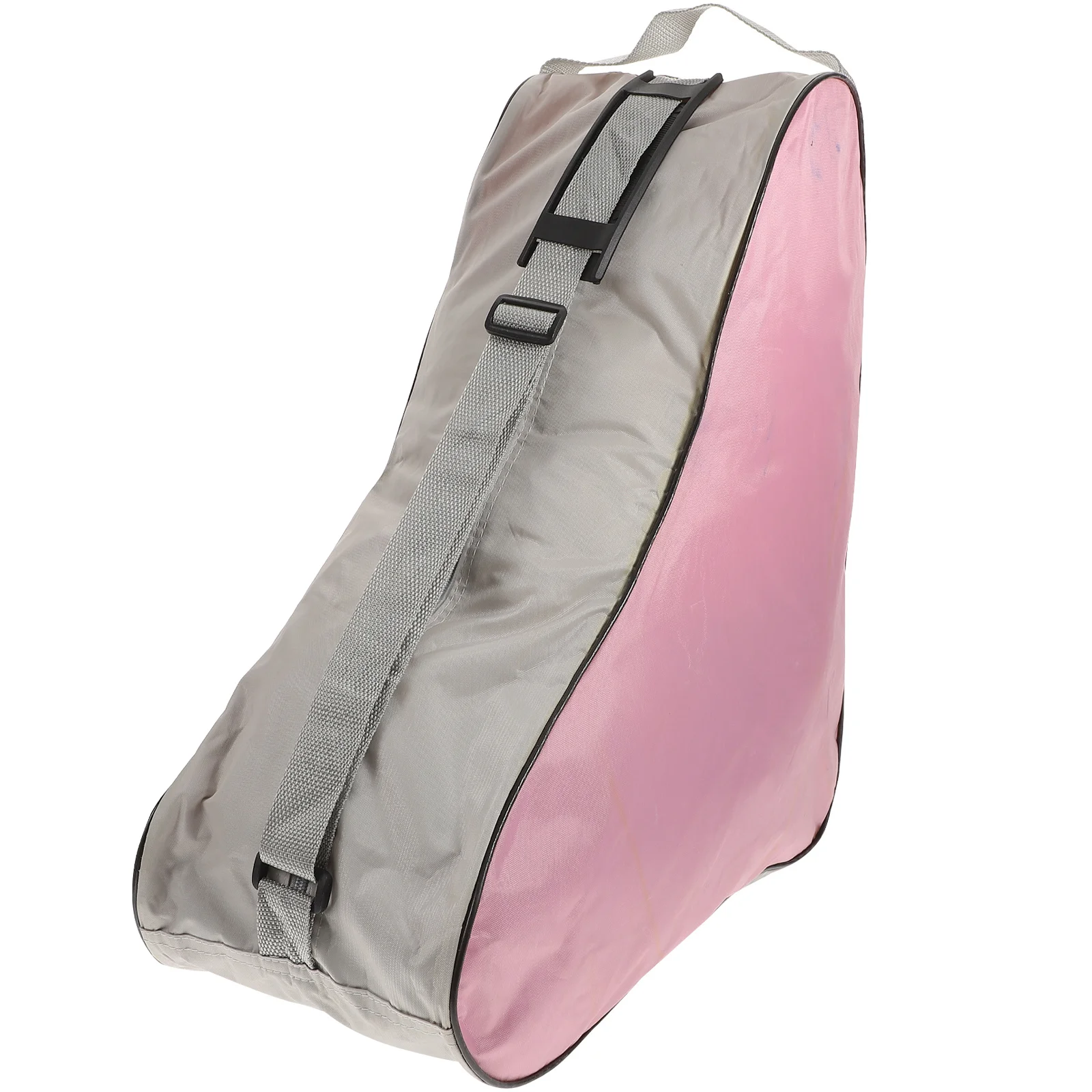 Bolsa para patines, bolsa de tela de malla rosa, asas resistentes, gran capacidad, bolsa de transporte para almacenamiento de patinaje sobre hielo