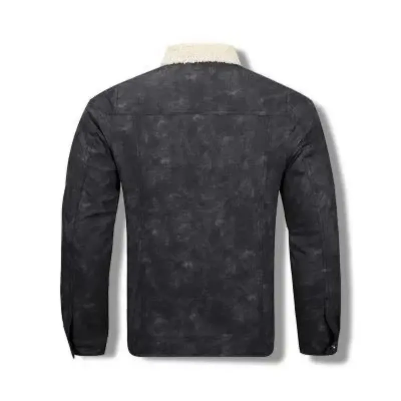 Winter Men Warm Fleece Casual Jacket Man Lapel Formal Business Jackets Male Work Multi Pocket Windbreaker Outerwear Parka Jacket