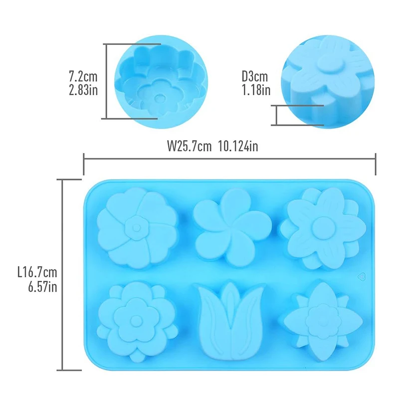 Flower Silicone Mold For Soap Candle Making Tulip Daisy Mould Lotion Bar Bath Bomb Ice Cube Chocolate Jelly Cake Pop Baking Tool