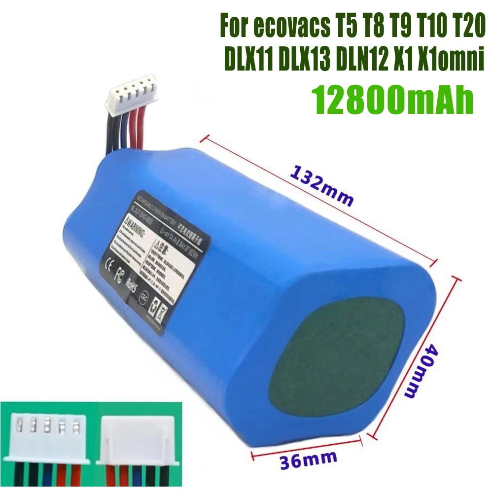 14.4V 12800mah Battery For Ecovacs Deebot T5 T5MAX T5POWER T8 T8Prower T8AIVI T9Prower T9AIVI T9MAX T10 T20 X1 X2 Sweeping Robot