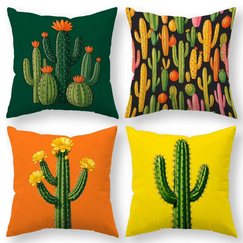 2D Flat-1pc Southwest Cactus Pillow Covers , Suitable for all kinds of rooms and places, gifts.