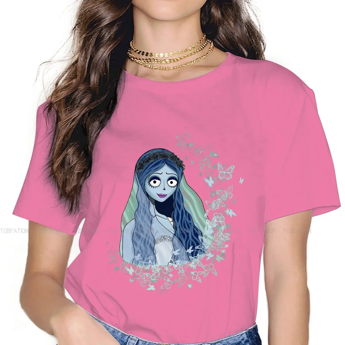 Emily Butterfly Newest TShirts Tim Burton's Corpse Bride Action Movie Girl Fabric 5XL T Shirt O Neck