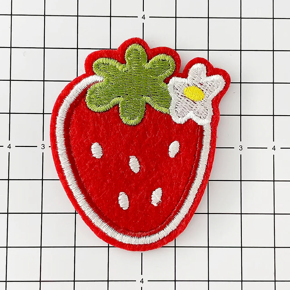 

Strawberry Cloth Iron on Patch Badges Mend Decorate Patch Jeans Bag Clothes Apparel Sewing Decoration Applique Patches
