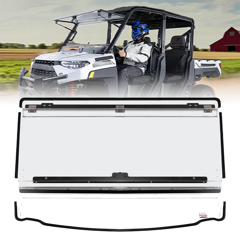 

KEMIMOTO 3-IN-1 Front Flip Windshield Compatible with Polaris Ranger XP 900/1000/Crew XP 1000/Diesel 2014-2025 Front Windshield
