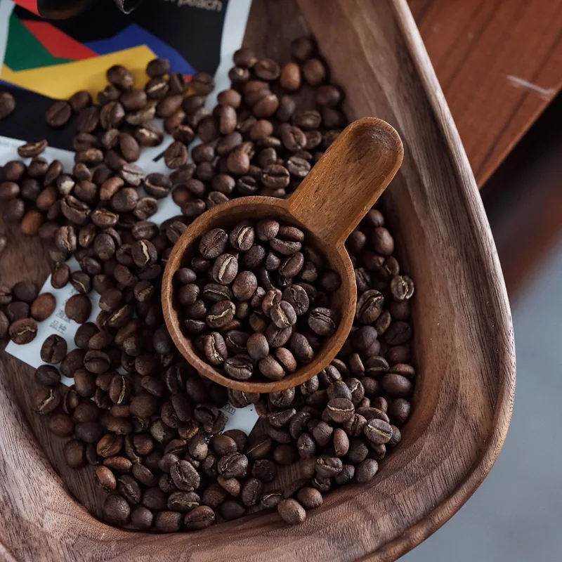 Ретро резная ложка ручной работы из цельного дерева, мерная ложка 10 г, бытовая мерная ложка, кухонные аксессуары для кофейни