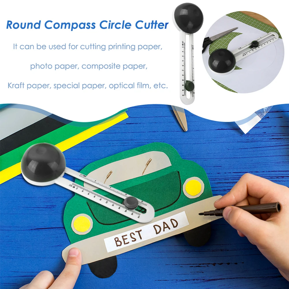 

1PC Circular Cutter Making Arts Round Paper-Cutting Tool Handicraft Craft Supplies Family School for Hand Account Greeting Card