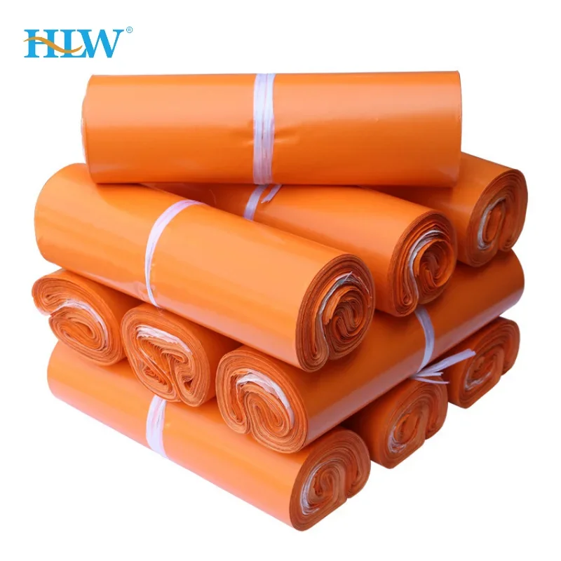 100 pieces/pack of orange express packaging bags, waterproof and leak proof transportation envelopes, self-adhesive sealed plas