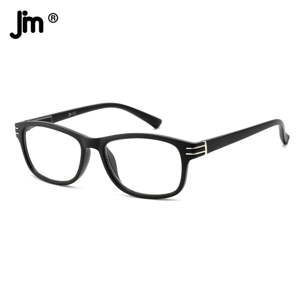 JM 2022 Square Blue Light Reading Glasses for Men Women Spring Hinge Vintage Reading Glasses UV400