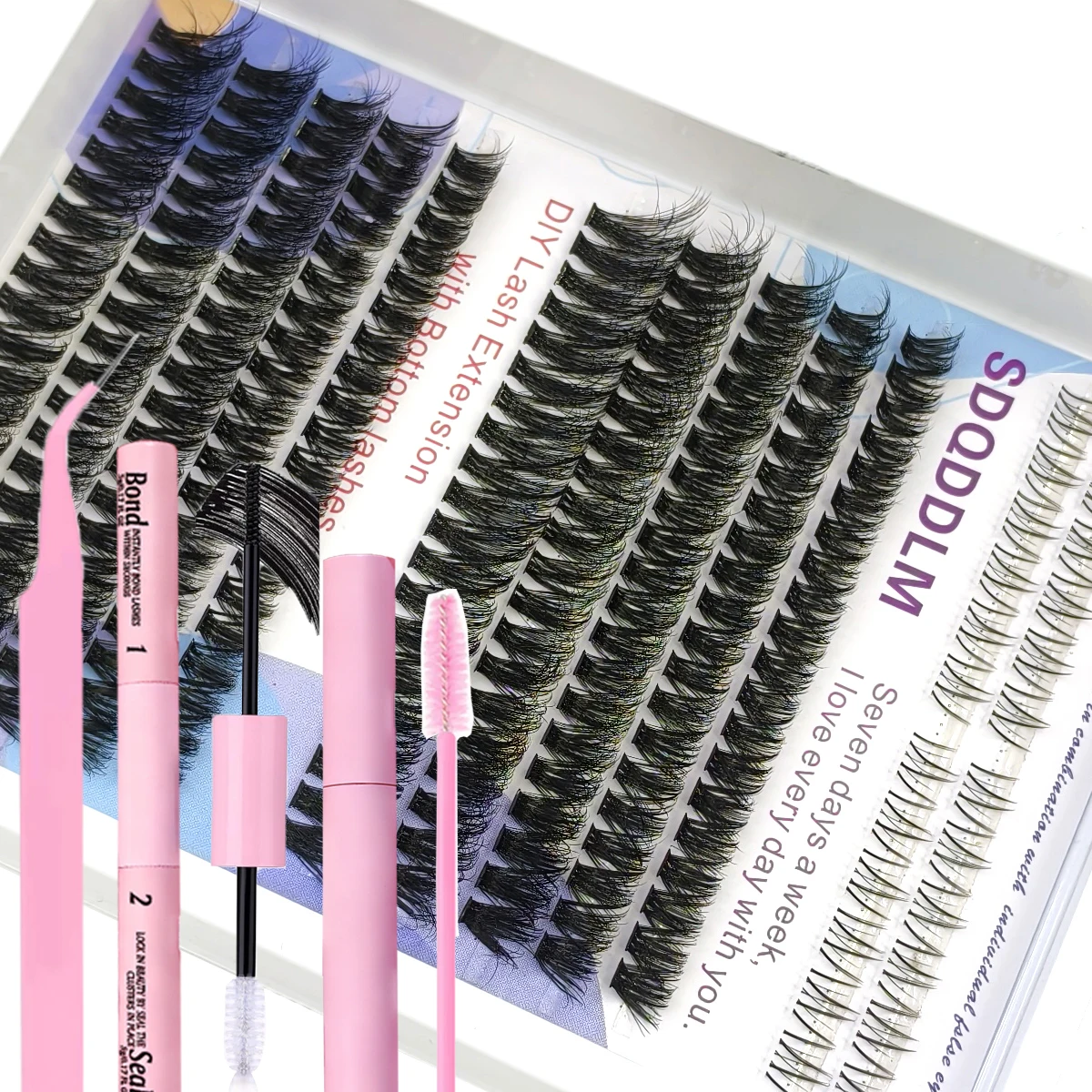 60-reihiges DIY-Wimpernverlängerungs-Set, Cluster, individuelles Wimpern-Set, Mix-Stile, 10–18 mm, mit Bindung und Dichtung, Augen-Make-up-Werkzeug – Detail 29