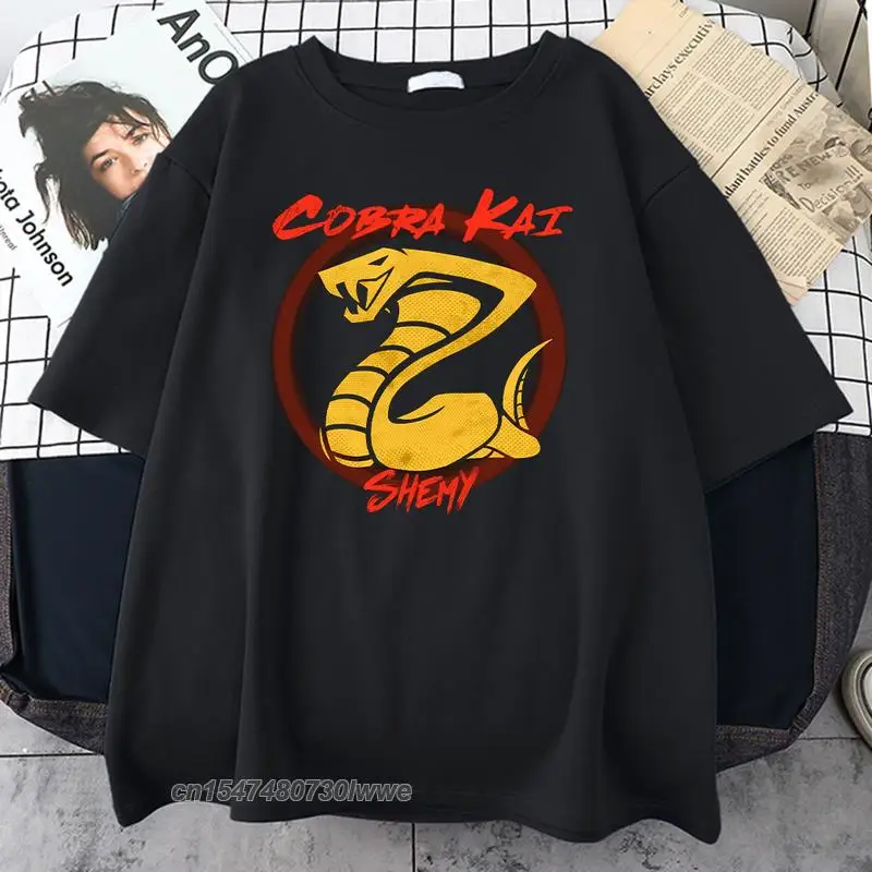 Cobra Kai Printing T Shirt Man Harajuku Fashion Tops Casual Hip Hop Men Tshirts High Quality Retro Male Clothing