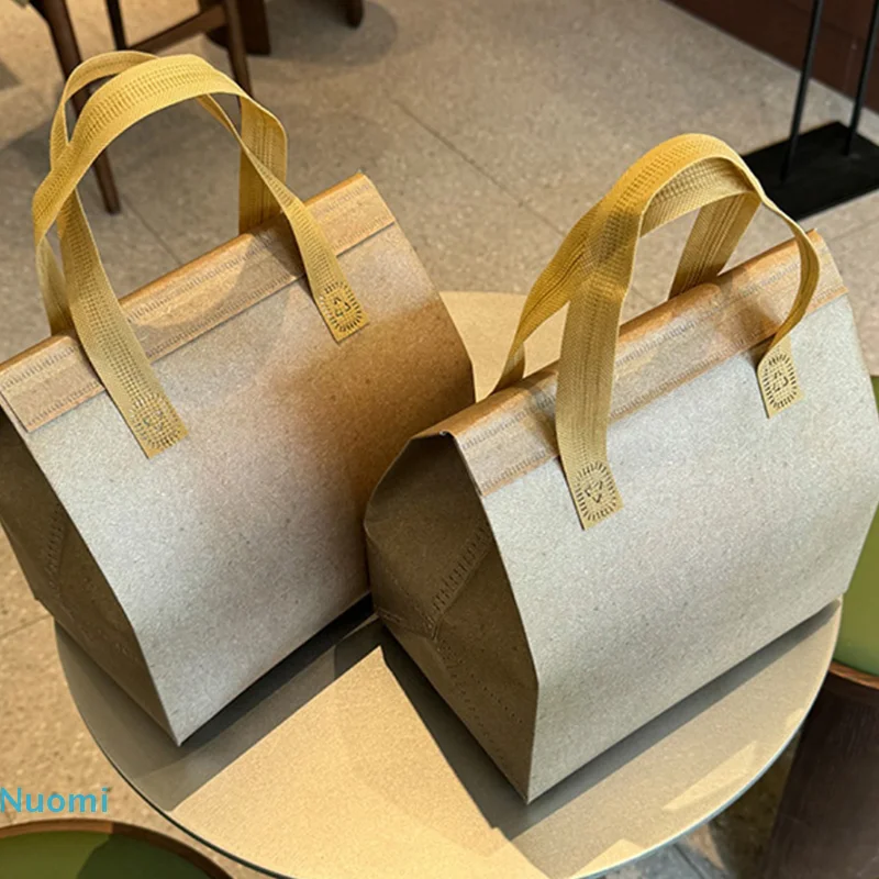 

【B】Non-woven Insulation Bags Tote Fabric Portable For Coffee Food Cake Drinks Package Delivery Keep Warm Cold Reusable Pouch